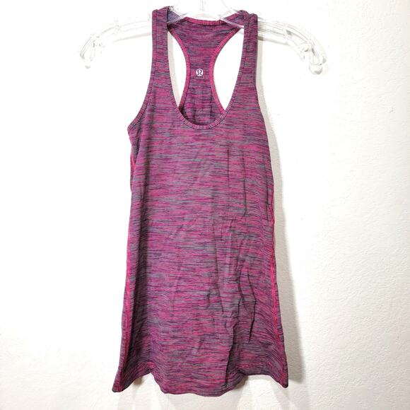 Lululemon Cool Racerback Tank 6 S Jeweled Magenta Stripe Hot Pink Small Wee - Picture 1 of 6